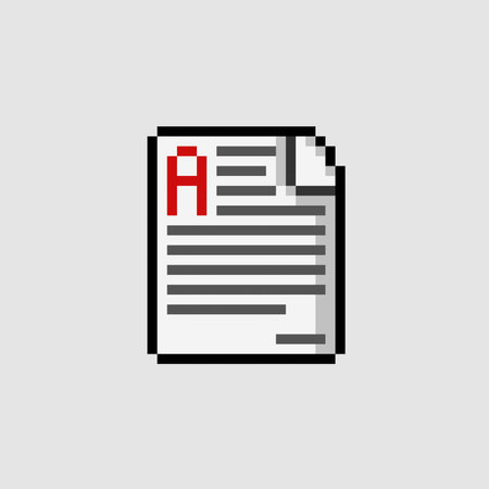 text paper in pixel art styleのイラスト素材