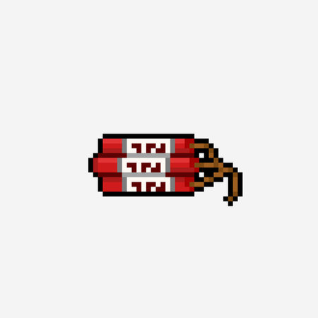 dynamites in pixel art styleのイラスト素材