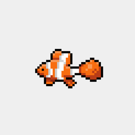 clown fish in pixel art styleのイラスト素材
