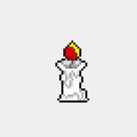 single candle in pixel art styleのイラスト素材