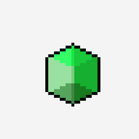 green cube in pixel art styleのイラスト素材