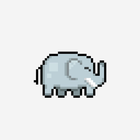 cute elephant in pixel art styleのイラスト素材