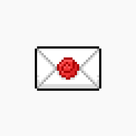 private message in pixel art styleのイラスト素材