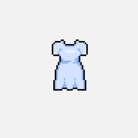 white dress in pixel art styleのイラスト素材