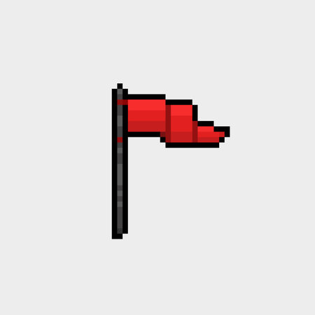 red flag in pixel art styleのイラスト素材