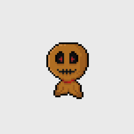 scare crow head in pixel art styleのイラスト素材