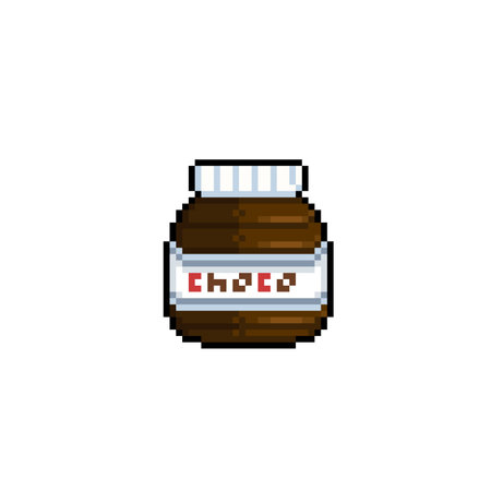 chocolate jam in pixel art styleのイラスト素材