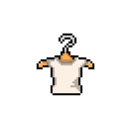 clothes with hanger in pixel art styleのイラスト素材
