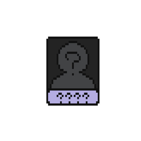Guess who card frame in pixel art styleのイラスト素材