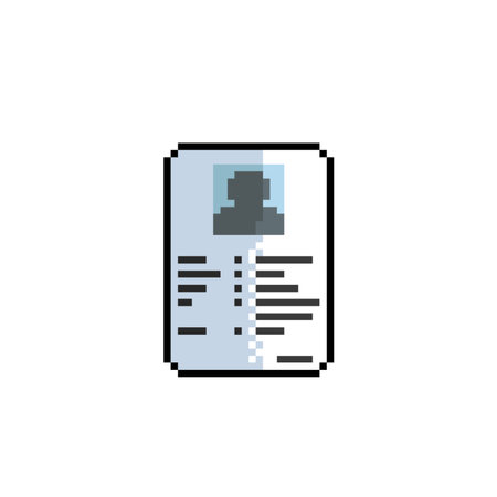 data document in pixel art styleのイラスト素材