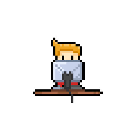 working person in pixel art styleのイラスト素材