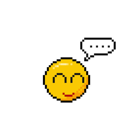 smile icon in pixel art styleのイラスト素材
