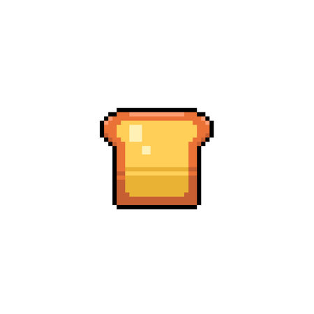 single bread in pixel art stylのイラスト素材