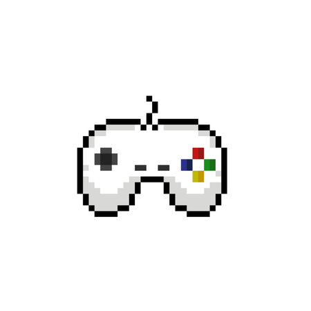 play stick controller in pixel art styleのイラスト素材