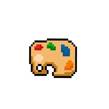 palette tool in pixel art styleのイラスト素材