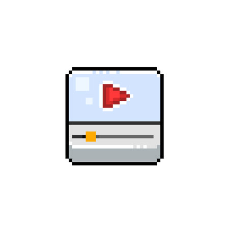 play button in pixel art styleのイラスト素材