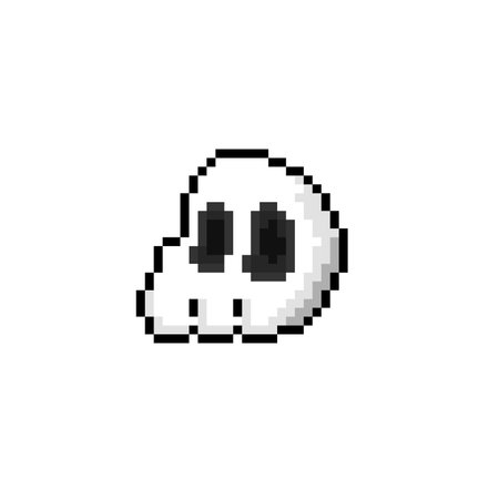 skull head in pixel art styleのイラスト素材
