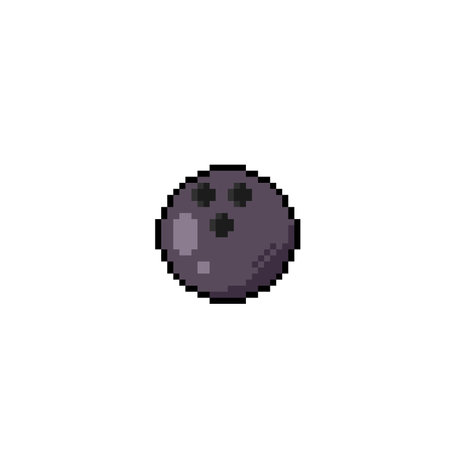 bowling ball in pixel art styleのイラスト素材
