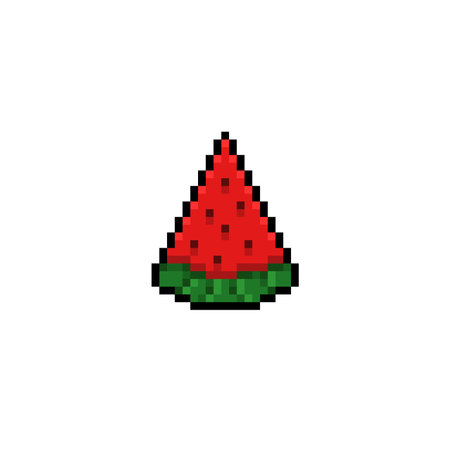 slice of watermelon in pixel art styleのイラスト素材