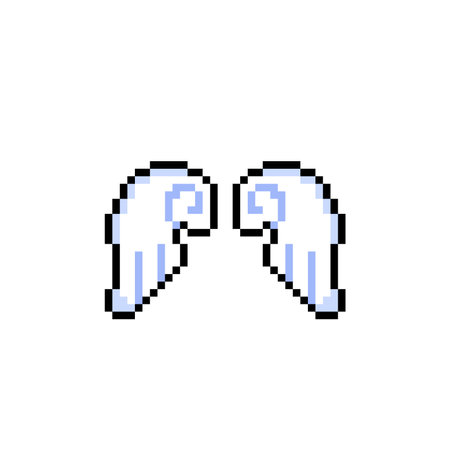 angel wing in pixel art styleのイラスト素材