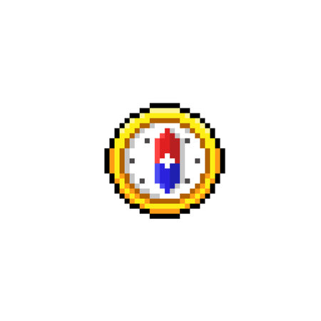 compass in pixel art styleのイラスト素材