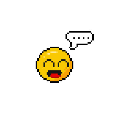 speech icon in pixel art styleのイラスト素材