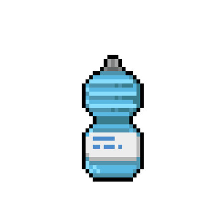 plastic bottle in pixel art styleのイラスト素材