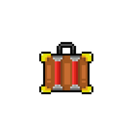 travel bag in pixel art styleのイラスト素材