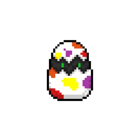 cute egg creature in pixel art styleのイラスト素材