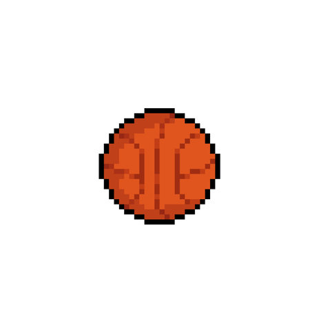 basket ball in pixel art styleのイラスト素材