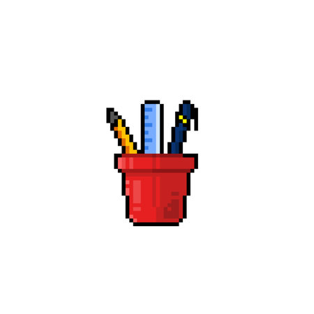 stationery item in pixel art styleのイラスト素材