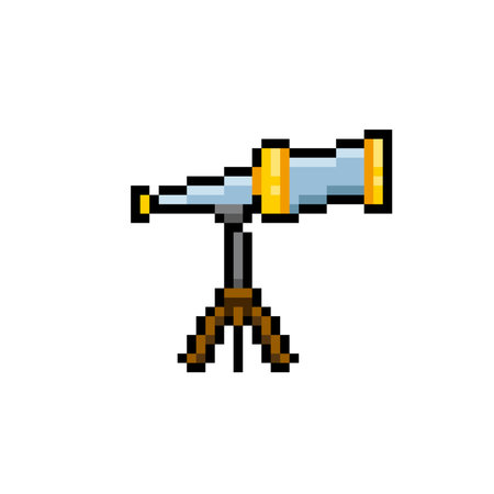 telescope in pixel art styleのイラスト素材
