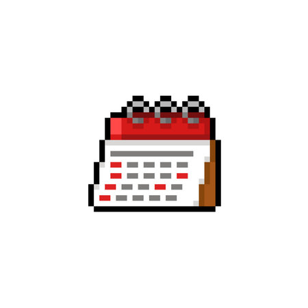 calendar sign in pixel art styleのイラスト素材