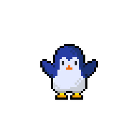 a penguin in pixel art styleのイラスト素材