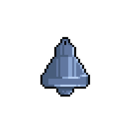 iron bell in pixel art styleのイラスト素材