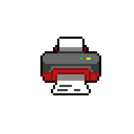 printer tool in pixel art styleのイラスト素材