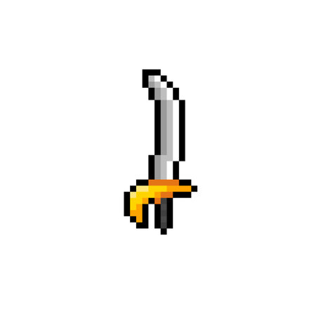 pirate sword in pixel art styleのイラスト素材