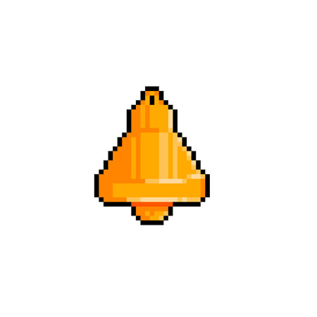 golden bell in pixel art styleのイラスト素材