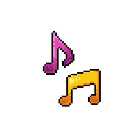 musical sign in pixel art styleのイラスト素材