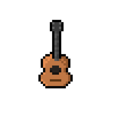 a guitar in pixel art styleのイラスト素材