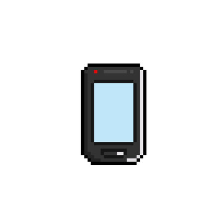 black smartphone in pixel art styleのイラスト素材