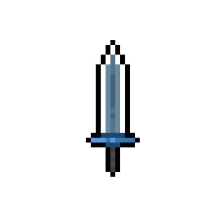 iron sword in pixel art styleのイラスト素材