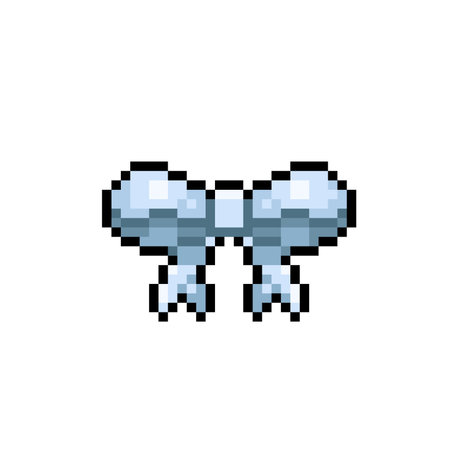 white ribbon in pixel art styleのイラスト素材