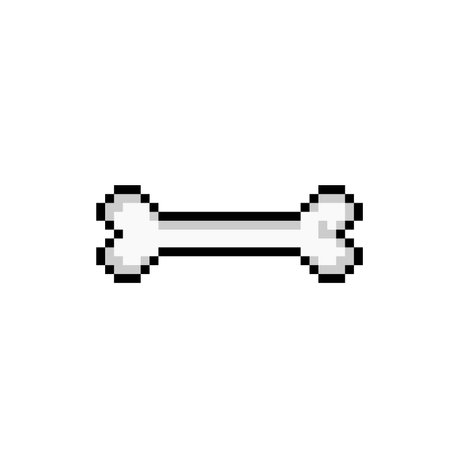 single bone in pixel art styleのイラスト素材
