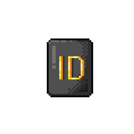 black id card in pixel art styleのイラスト素材