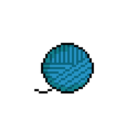 blue silk ball in pixel art styleのイラスト素材
