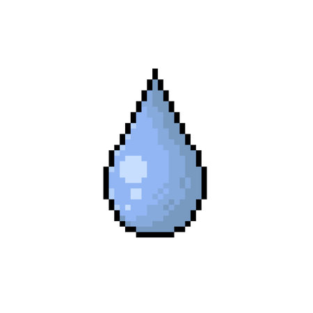 water drop sign in pixel art styleのイラスト素材