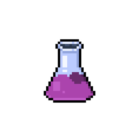 chemical bottle in pixel art styleのイラスト素材