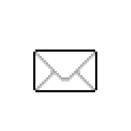 white letter in pixel art styleのイラスト素材