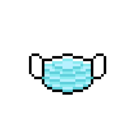 Vector pixel illustration of a medical mask isolated on a white background.のイラスト素材